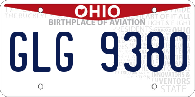 OH license plate GLG9380