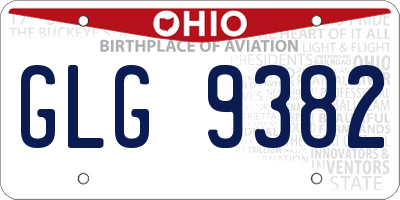OH license plate GLG9382