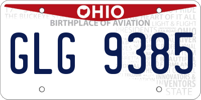 OH license plate GLG9385