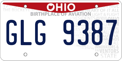 OH license plate GLG9387