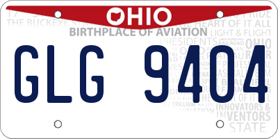 OH license plate GLG9404