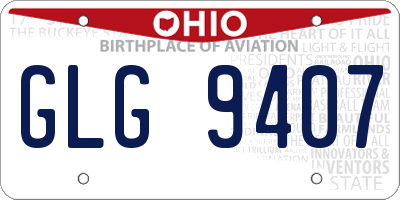 OH license plate GLG9407