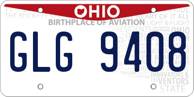 OH license plate GLG9408
