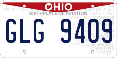 OH license plate GLG9409