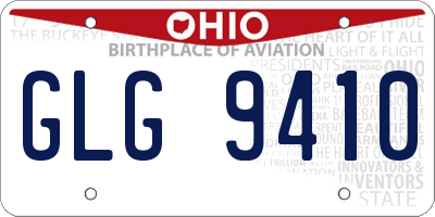 OH license plate GLG9410
