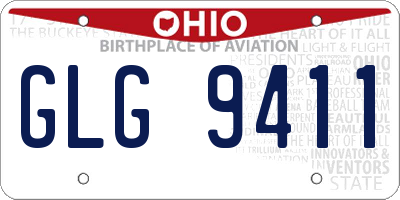 OH license plate GLG9411