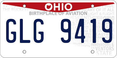 OH license plate GLG9419