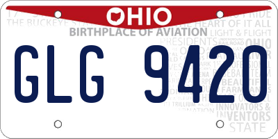 OH license plate GLG9420