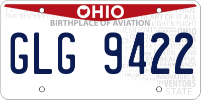 OH license plate GLG9422