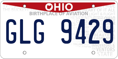 OH license plate GLG9429