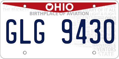 OH license plate GLG9430
