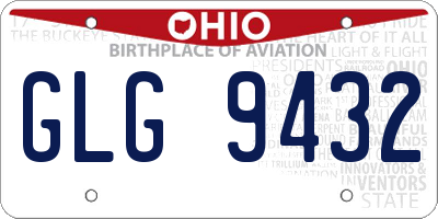 OH license plate GLG9432