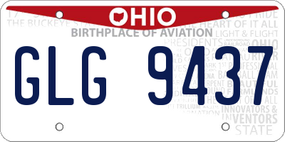 OH license plate GLG9437