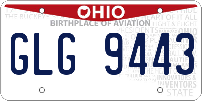 OH license plate GLG9443