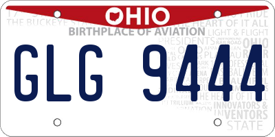 OH license plate GLG9444