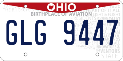 OH license plate GLG9447