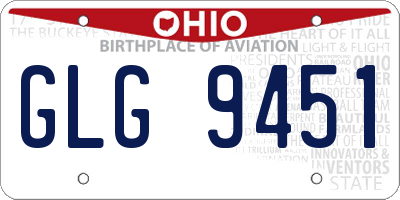 OH license plate GLG9451