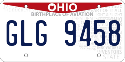 OH license plate GLG9458