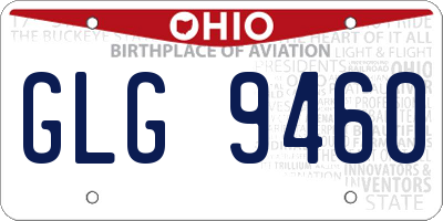 OH license plate GLG9460