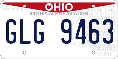 OH license plate GLG9463