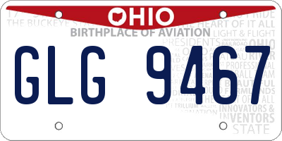 OH license plate GLG9467