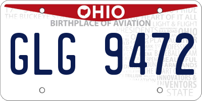 OH license plate GLG9472