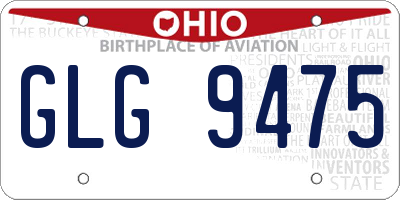 OH license plate GLG9475