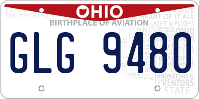 OH license plate GLG9480