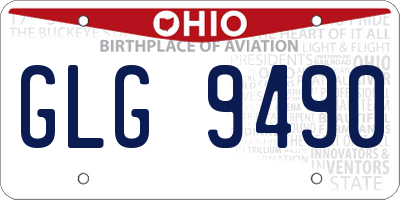 OH license plate GLG9490