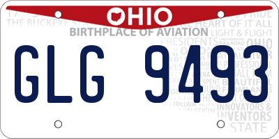 OH license plate GLG9493