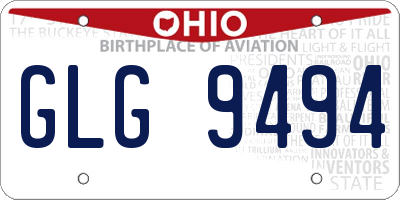 OH license plate GLG9494