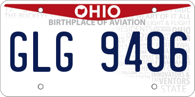 OH license plate GLG9496
