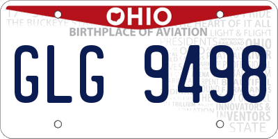 OH license plate GLG9498