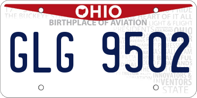OH license plate GLG9502