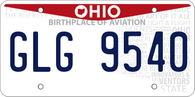 OH license plate GLG9540