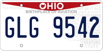 OH license plate GLG9542