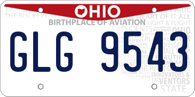OH license plate GLG9543