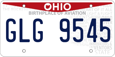 OH license plate GLG9545