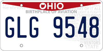 OH license plate GLG9548