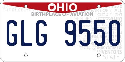 OH license plate GLG9550