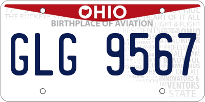 OH license plate GLG9567