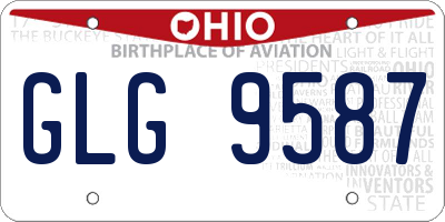 OH license plate GLG9587