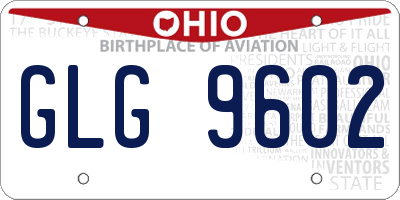 OH license plate GLG9602