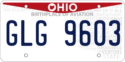 OH license plate GLG9603