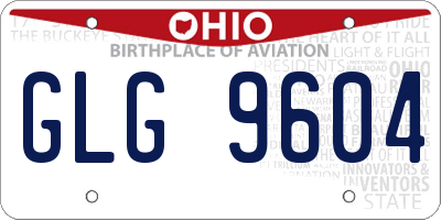 OH license plate GLG9604