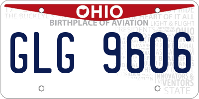 OH license plate GLG9606