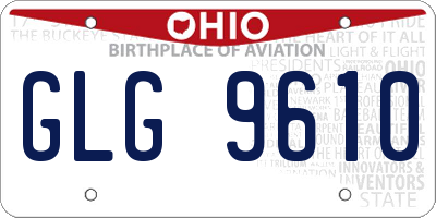 OH license plate GLG9610
