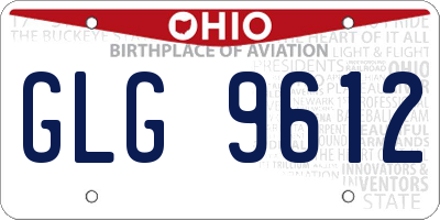 OH license plate GLG9612