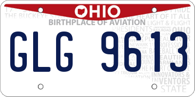 OH license plate GLG9613