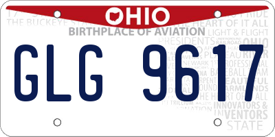 OH license plate GLG9617
